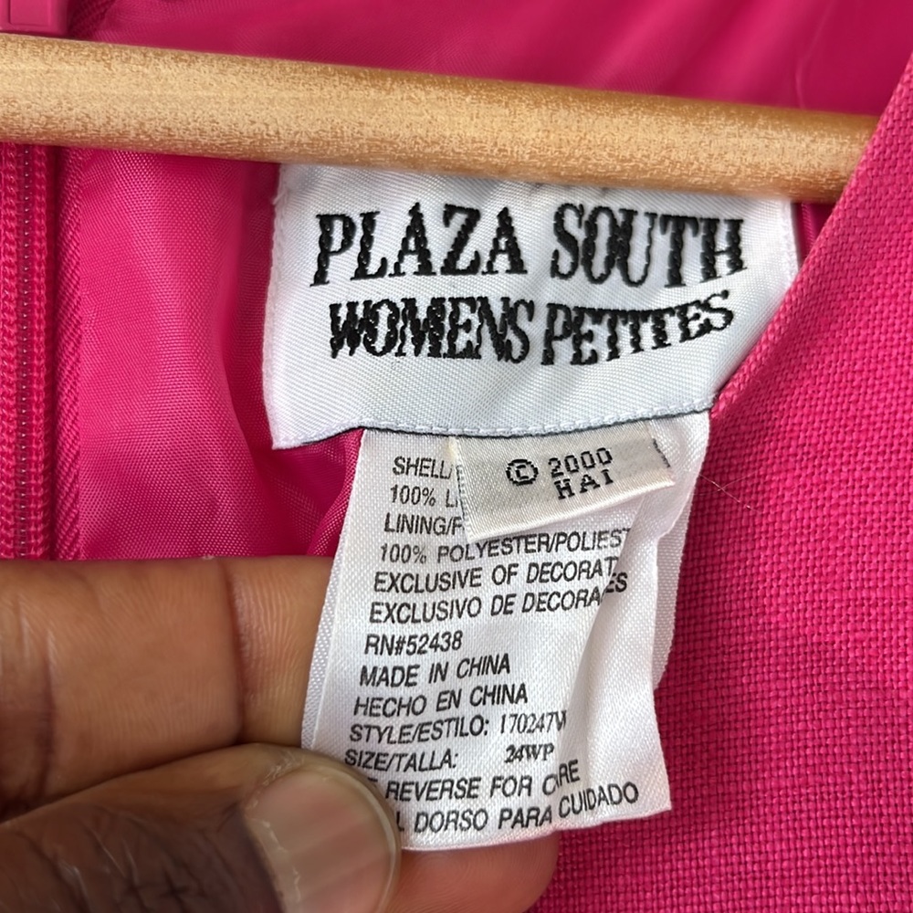 Plaza South 100% Linen pink Dress Size 24W Petite - Picture 8 of 15